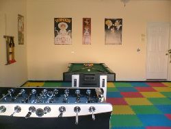 Games area/foosball/pool/air hockey