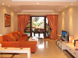 Lounge with sliding doors to terrace