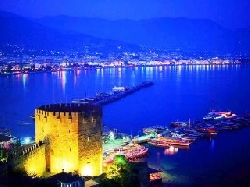 Alanya from the Castle at night