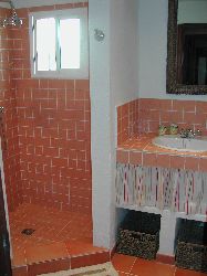 Peach bathroom