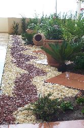 Spanish style garden at one side of hous