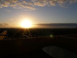 The sunrise from roof solarium
