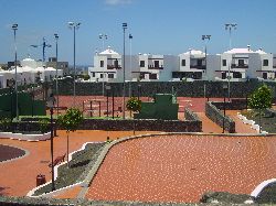 View of tennis court from upstairs balco