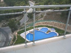 View of pool from balcony