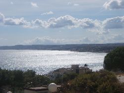 Evening view from upstairs terrace