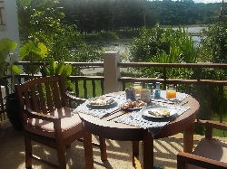 Enjoy breakfast on the balcony