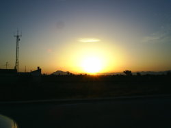 view from the property at dusk
