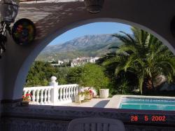 Mountains behind house
