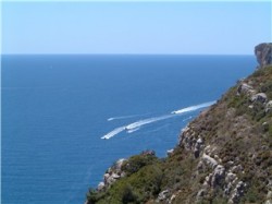 Watching the boats from the terrace!