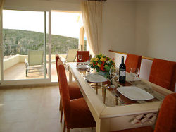 Indoor dining with a view
