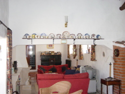 Living room with piano
