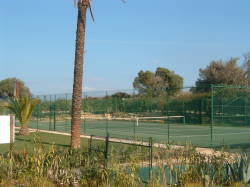 Tennis court inside complex