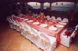 Wedding  table on verandah at Mirage