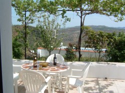 outside patio and dining area