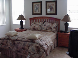 Master bedroom has cable TV and full en