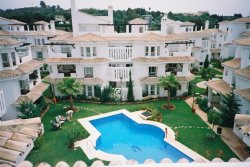 View of pool from balcony