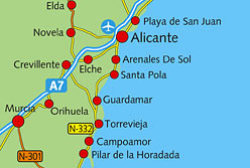 alicante/murcia airports - 20 mins drive