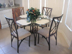 Breakfast table in the kitchen area