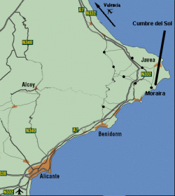 Map of Costa Blanca