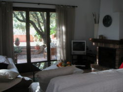 LIVING ROOM WITH DOORS TO PATIO