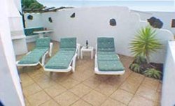 Terrace with sun loungers