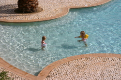 Grandchildren in the shallow end