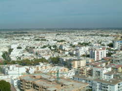 Aerial view of Chipiona.