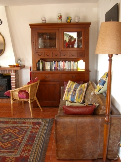 Interior furnished in a Spainish style.