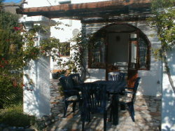 Back garden and barbeque patio.