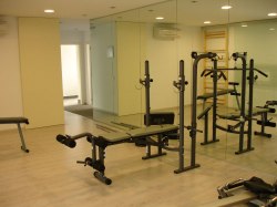 Part of the gym - 8 machines to work on