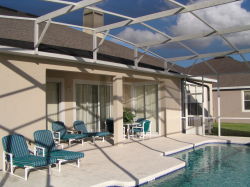 Large covered porch with ceiling fan