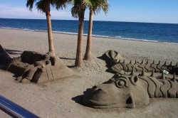 Sand carvings on Estepona Beach