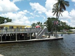 Eat at the riverside bar