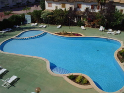 arial view of swimming pool