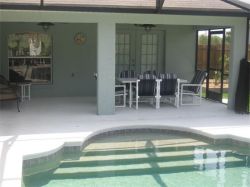 Poolside seating area