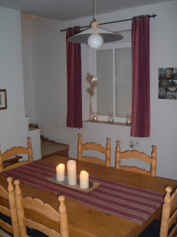 The dining area with extending table