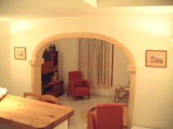 Kitchen through to lounge