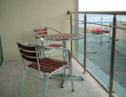 No plastic balcony furniture here!