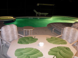Pool and Lanai by night
