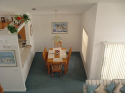 A view of the dining area from the landi