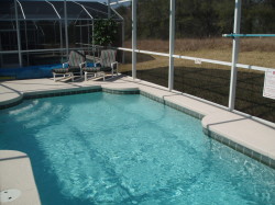 The pool not over looked from behind.
