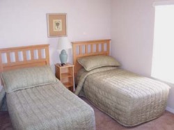 One of the spacious twin rooms