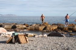 Fishing at one of Almunecar's beaches