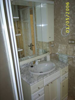 Power Shower and Marble Vanity Unit.