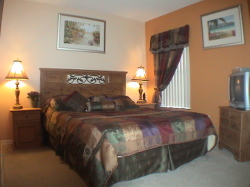 queen bedroom, bathroom right next to it