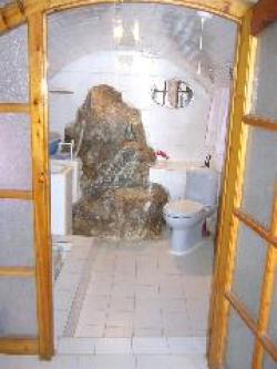 The bathroom rock feature