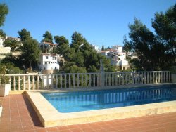 View across pool area