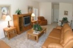 spacious lounge with leather sofa