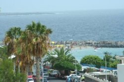 View of beach from balcony