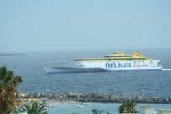 View of ferry from balcony